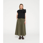 leather look pleated skirt sage