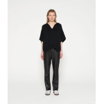 leather look flared pants