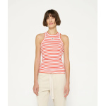 tank top rib stripes white/poppy red
