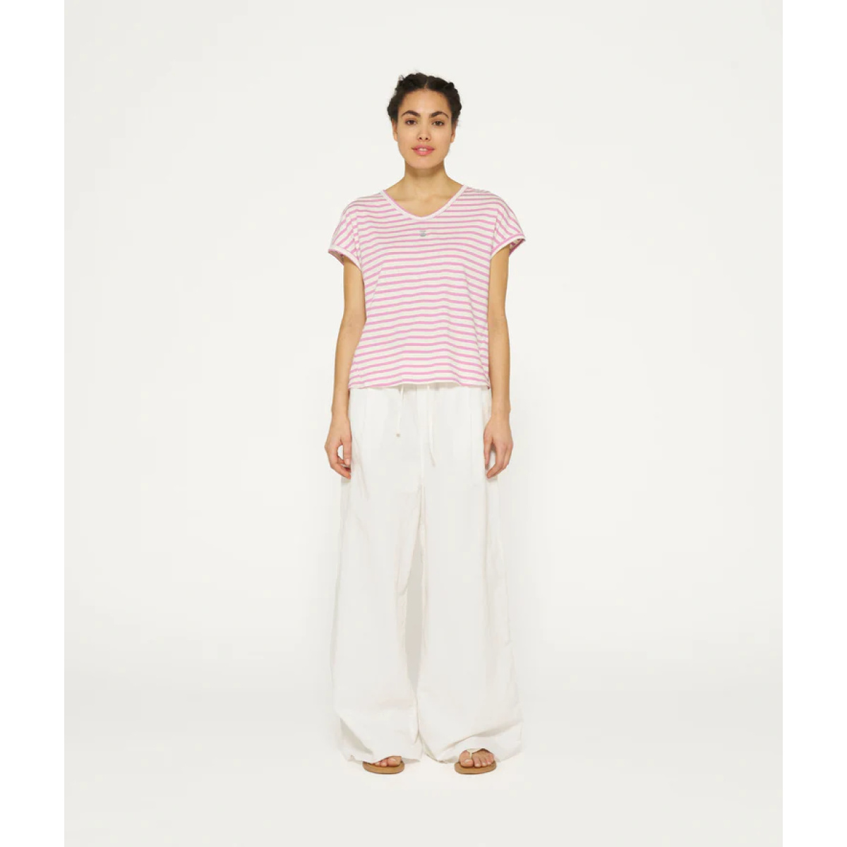 Tee Stripes ecru/violett – Bild 3