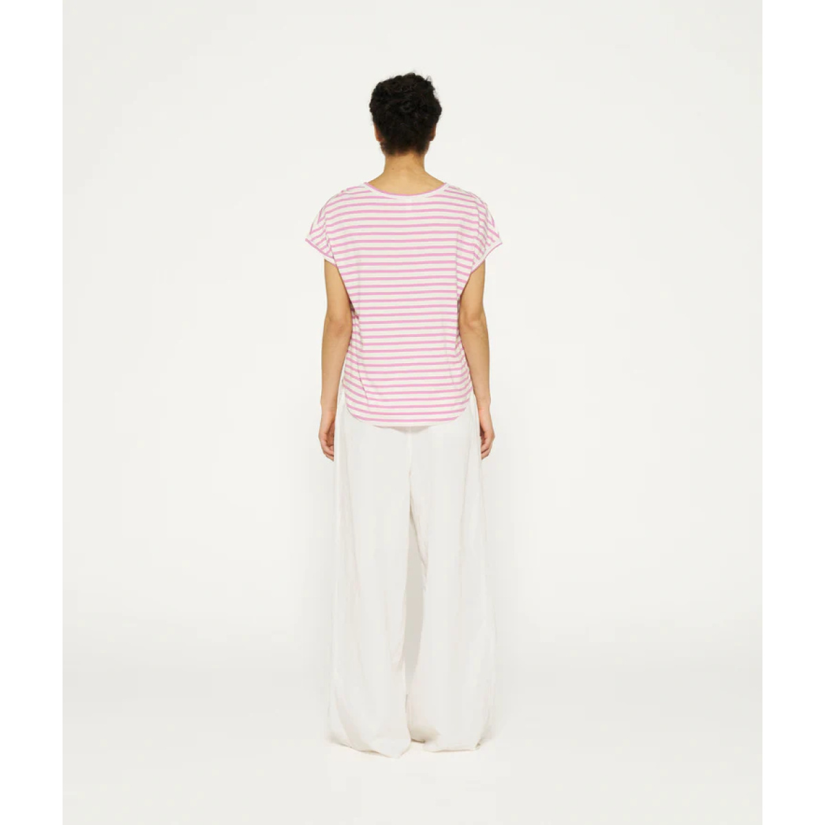 Tee Stripes ecru/violett – Bild 4