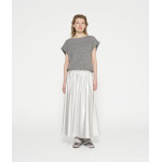 leather look pleated skirt  silver