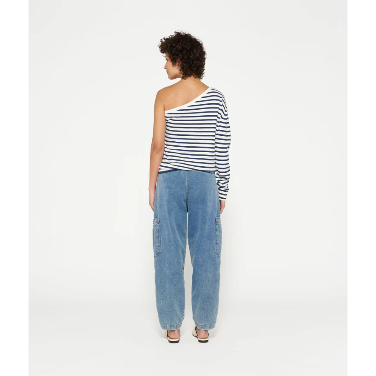 One shoulder knit top ecru/night sky – Bild 2