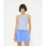 tank top rib stripes ecru/blue bell