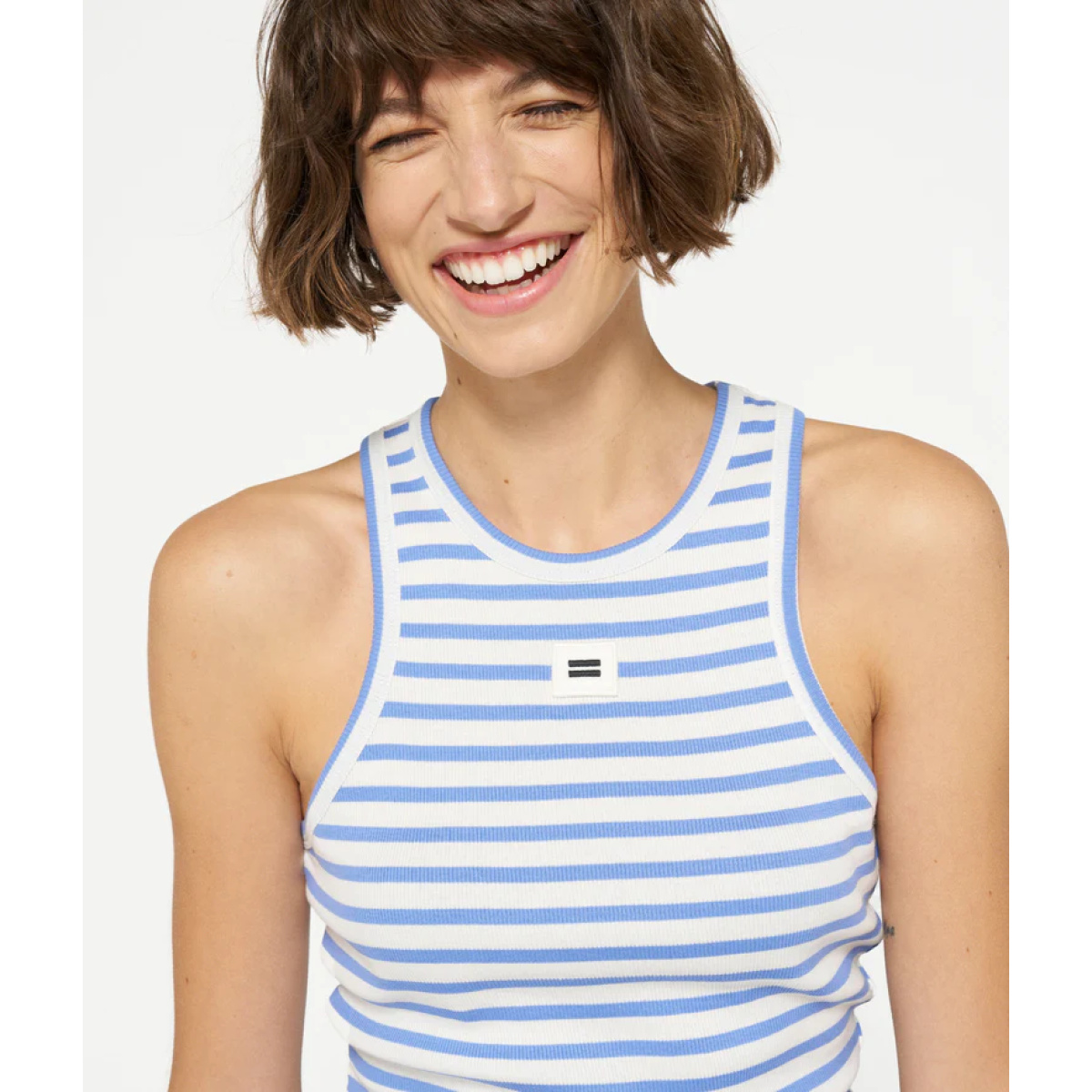 tank top rib stripes ecru/blue bell – Bild 2