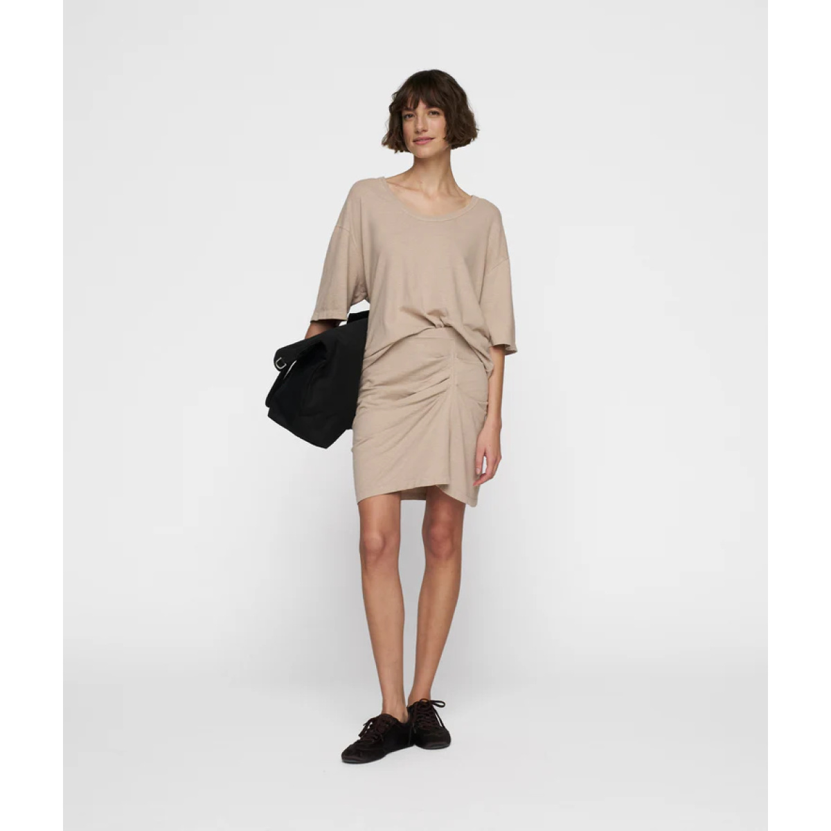 rock beige 2 pleated skirt linen rope – Bild 2