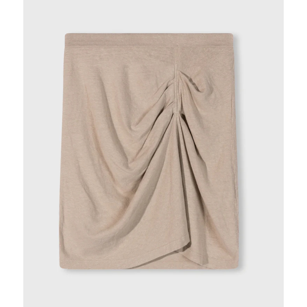 rock beige 4 pleated skirt linen rope – Bild 4