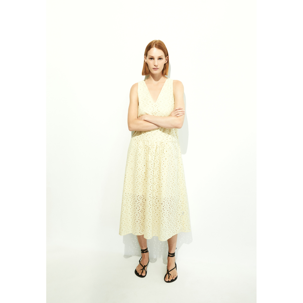 LIVALAA BROIDERY Webkleid aus Baumwoll Mix – Bild 5