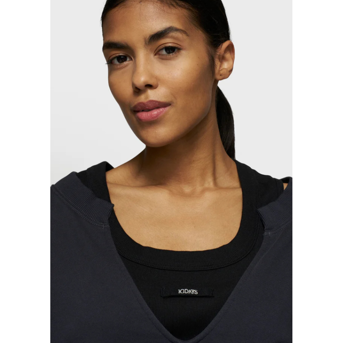 v-neck double sweater – Bild 2