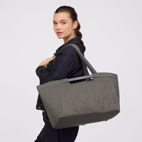 1 Vaasa Shopping Basket Quilted Khaki – Bild 1